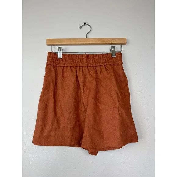 Rhode Kina Pull On Smocked Waist Mid Rise Short Women's Clove Size: XS NWT - Picture 2 of 8